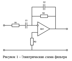 Элементы расчета активного фильтра на операционном усилителе